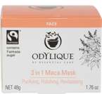 Odylique by Essential Care organiczna oczyszczająco-rewitalizująca maska 3w1 z macą, glinkami, owsem, trzciną cukrową i baobabem, 48 g